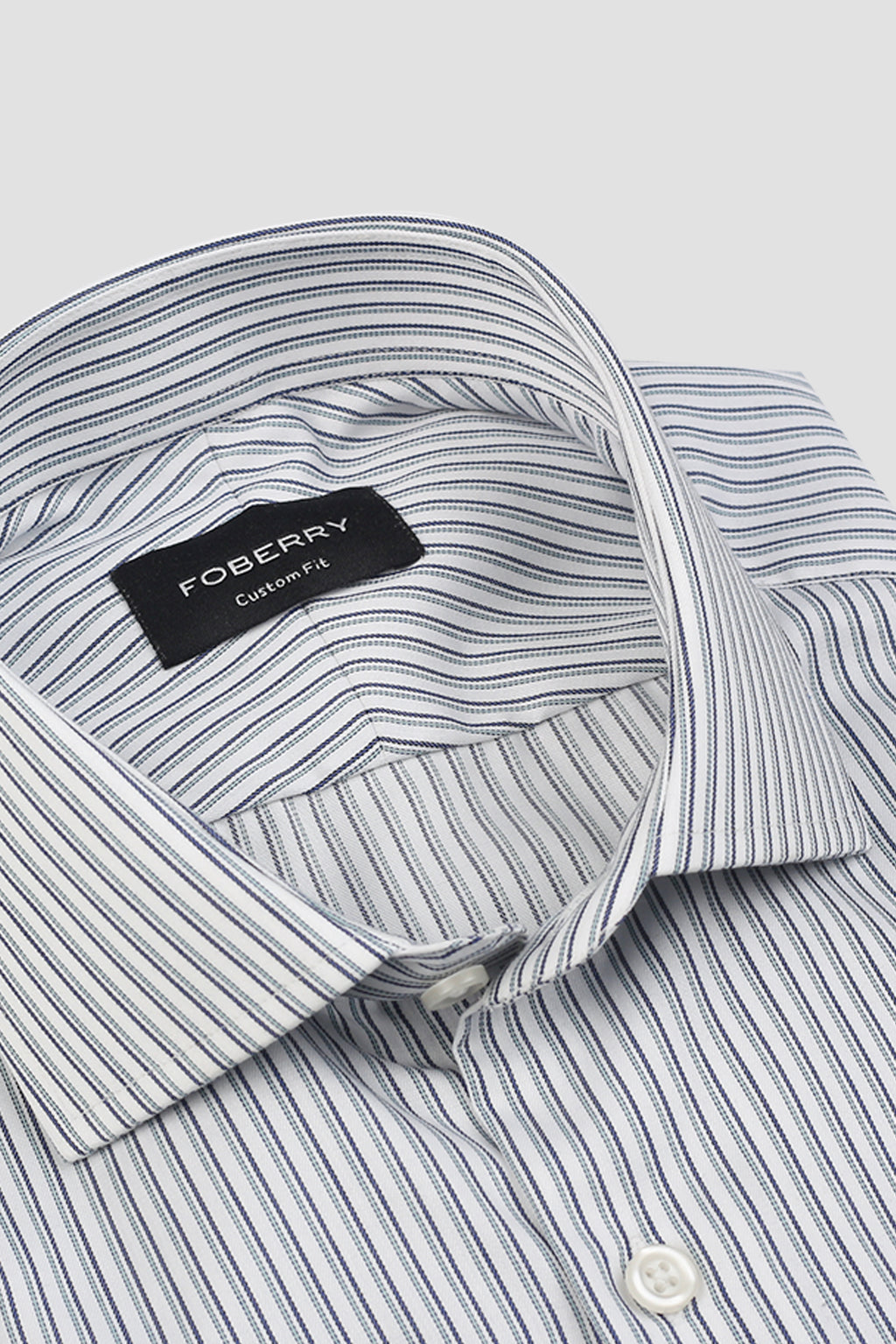 Midnight Blue With Green Parallel Striped Shirt