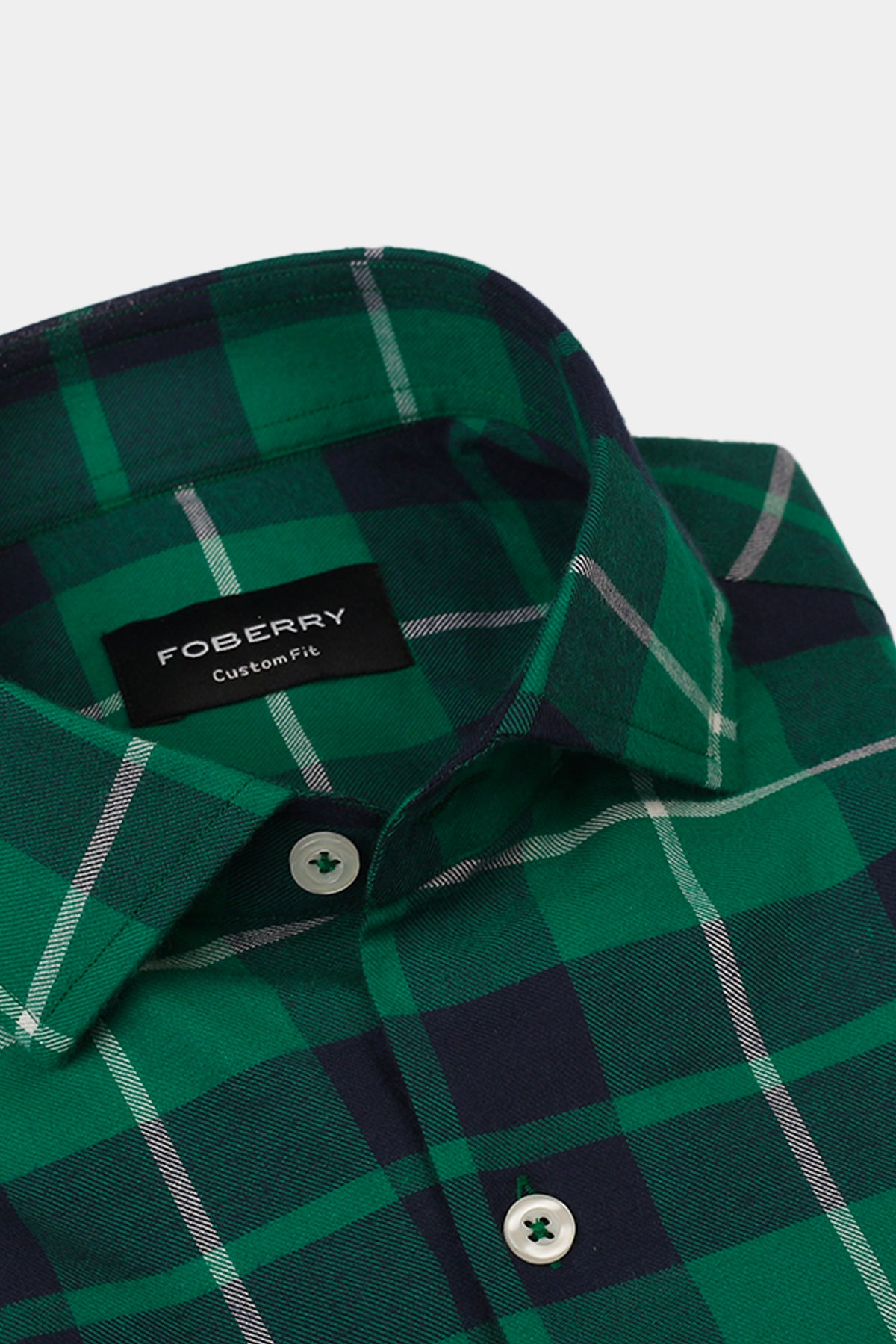 Bottle Green & Blue Grid Winter Flannel Shirt