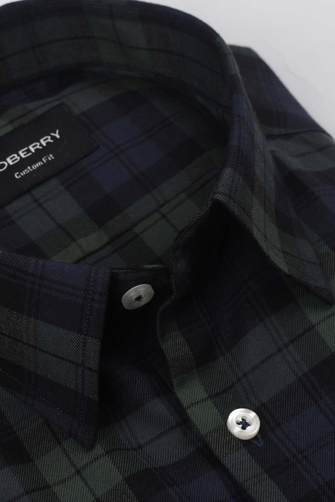 Dark Forrest Green Tartan Winter Flannel Shirt