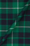 Bottle Green & Blue Grid Winter Flannel