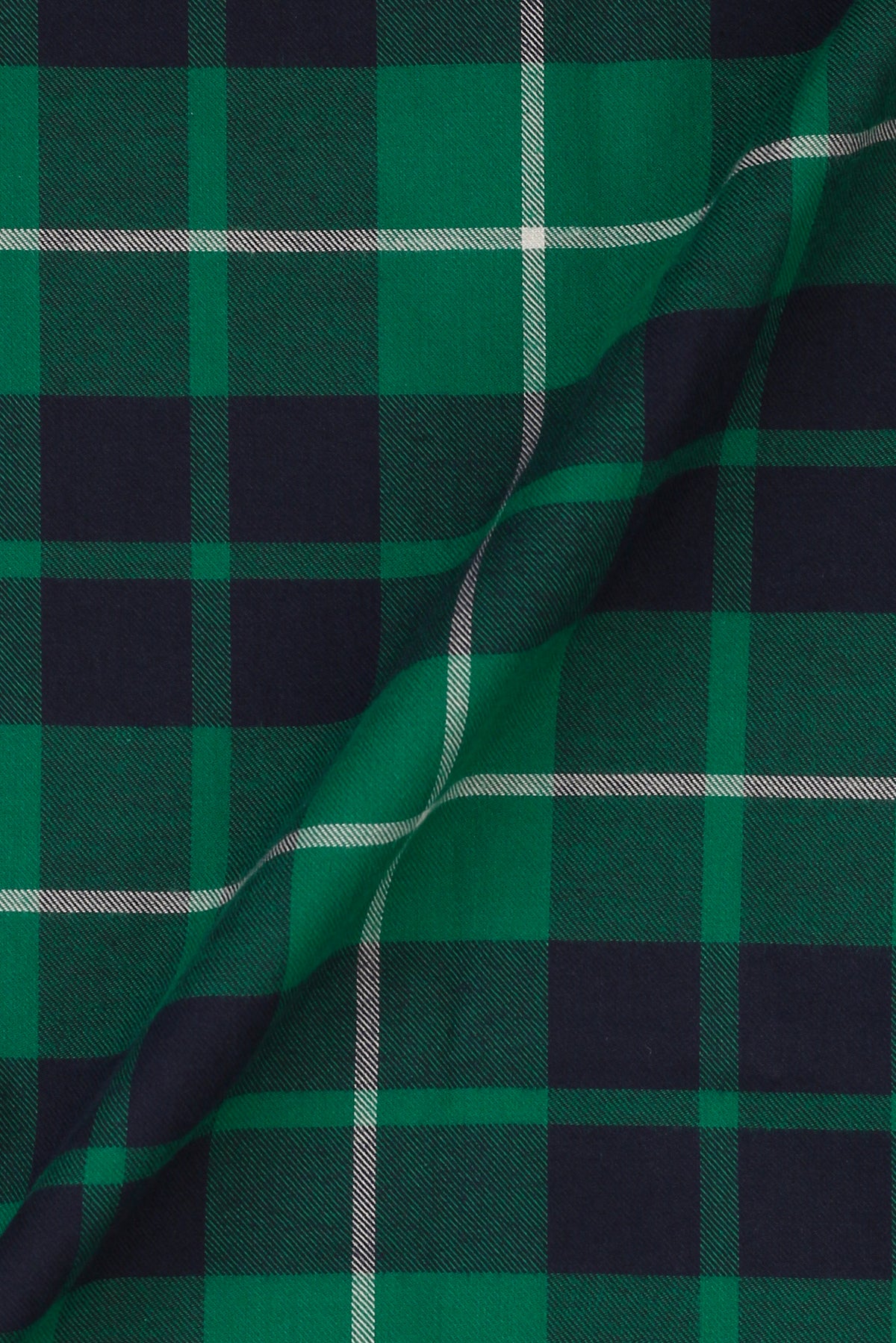 Bottle Green & Blue Grid Winter Flannel Shirt