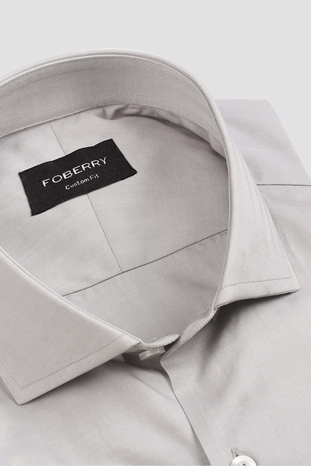 Light Grey Twill Striped Shirt