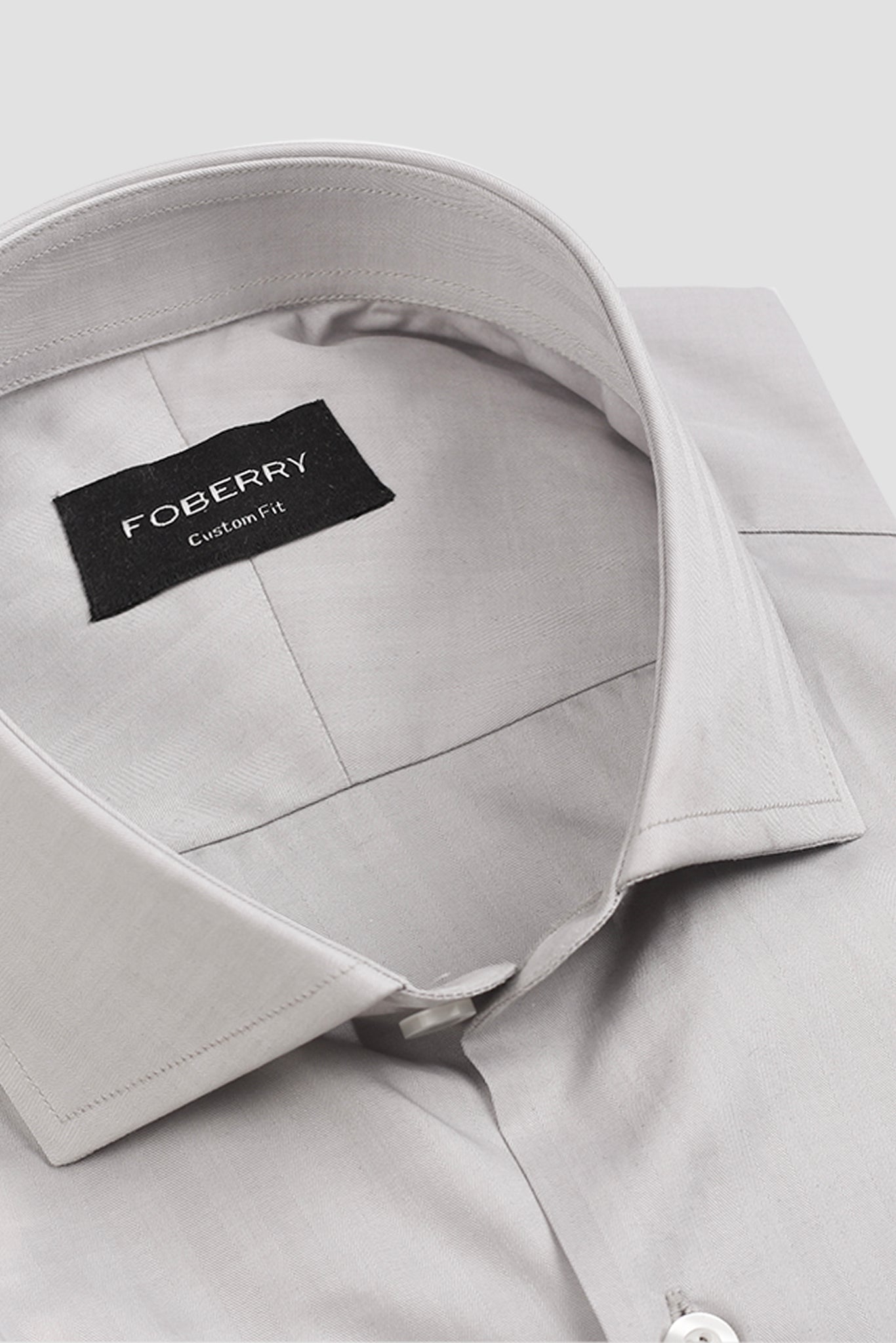 Light Grey Twill Striped Shirt