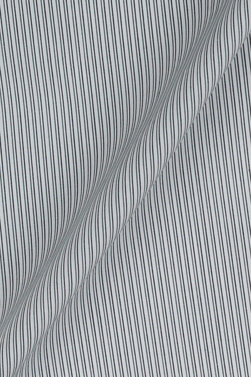 Charcoal Green Pencil Supima Cotton Stripes