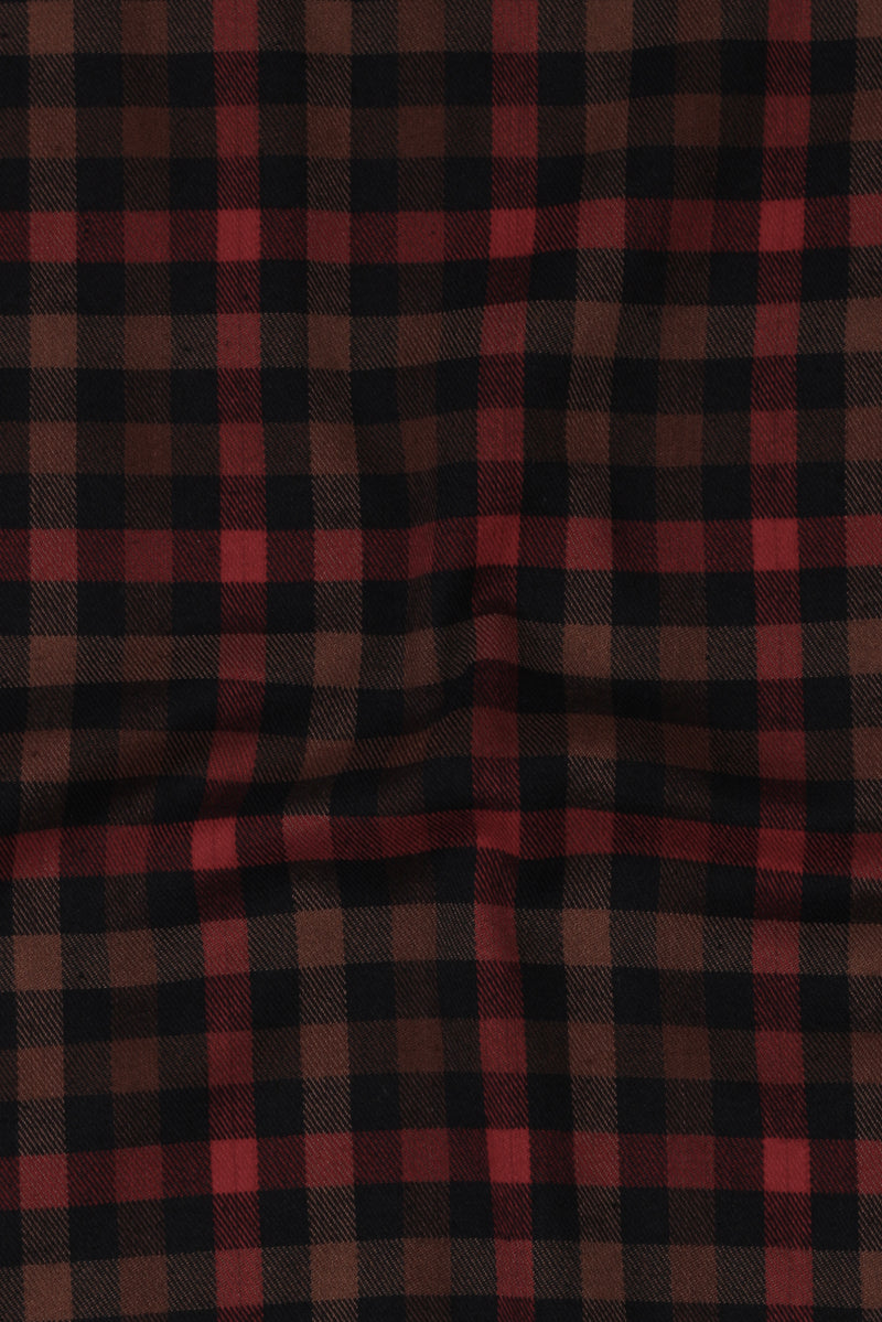 Black & Mustard Buffalo Check Winter Flannel Shirt
