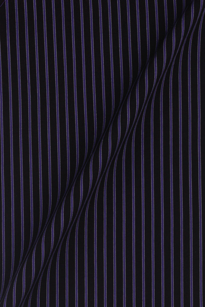 Electric Purple Twill Striped Shirt
