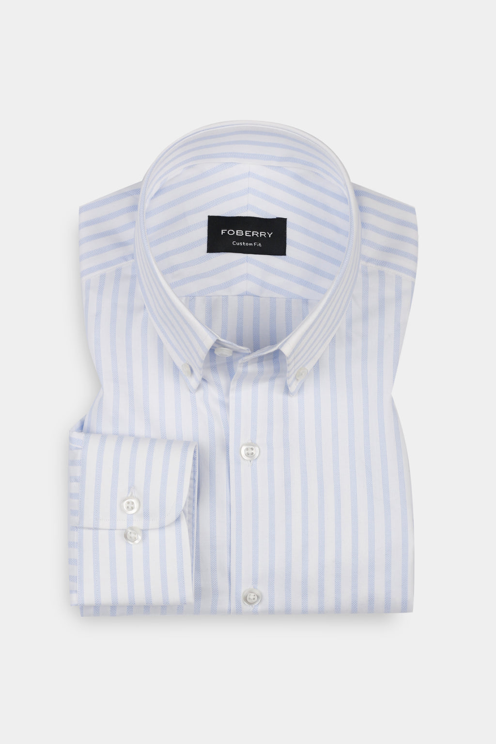 Sky Blue Structured Striped Shirt