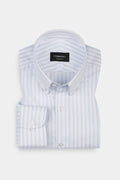 Sky Blue Structured Striped Shirt