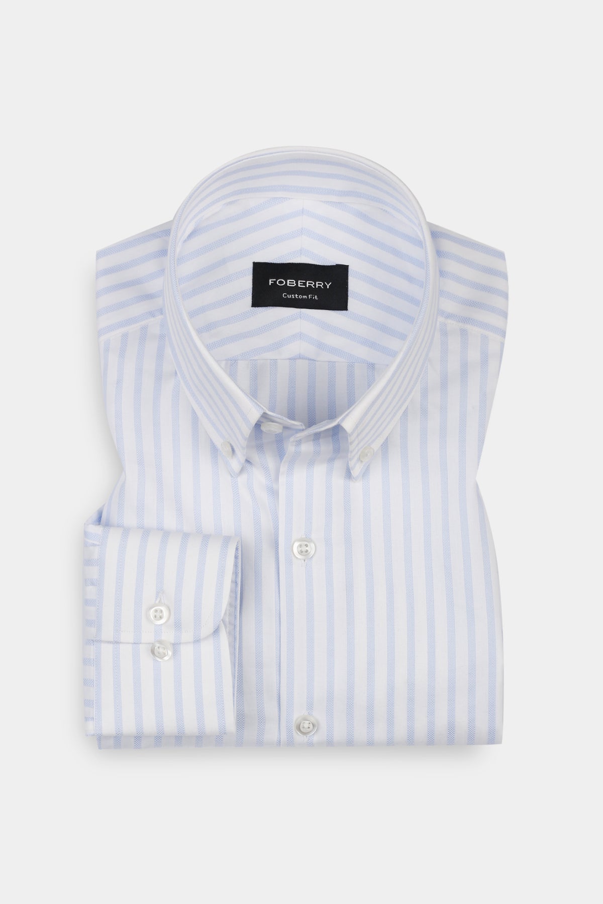 Sky Blue Structured Striped Shirt