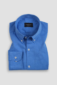 Azure Blue Cotton Linen Shirt
