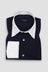 Dark Indigo Egyptian Poplin Pin Collar Shirt