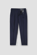 Navy Blue Tropical Wool Blended Dress Pant