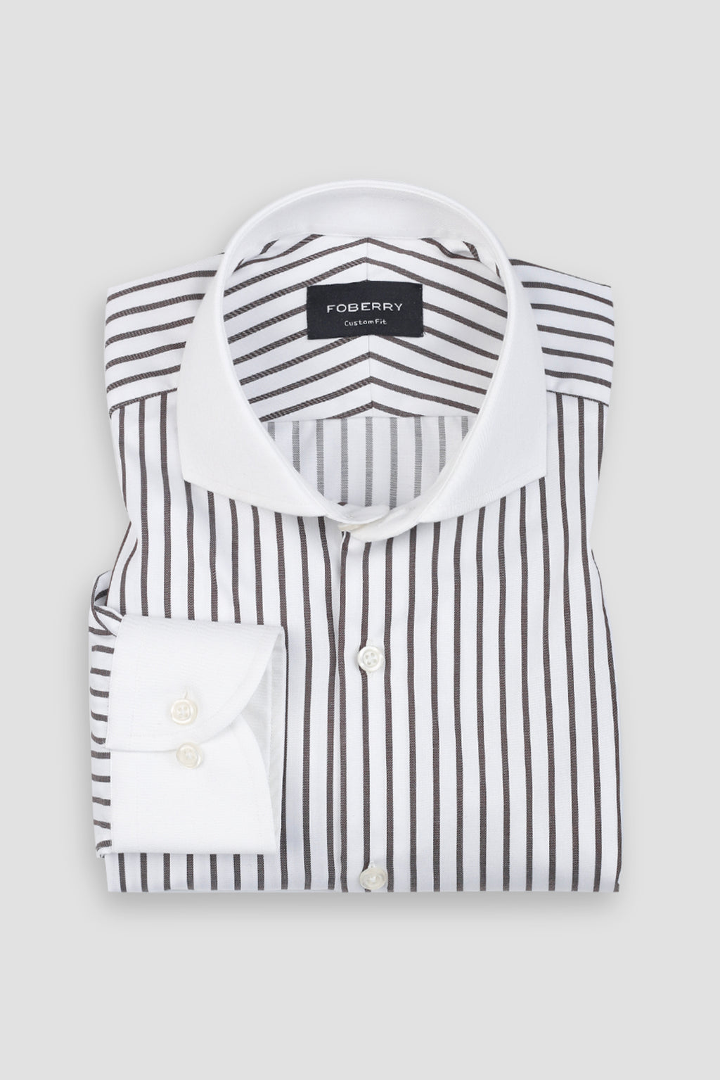 Brown Twill Striped Shirt