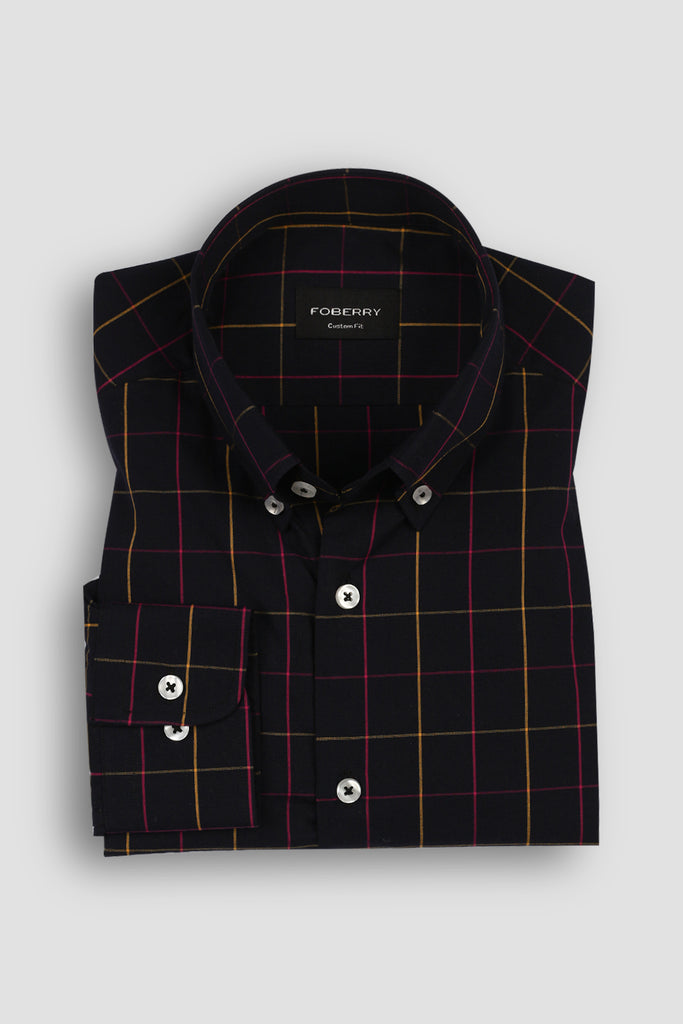 Magenta & Yellow Windowpane Shirt