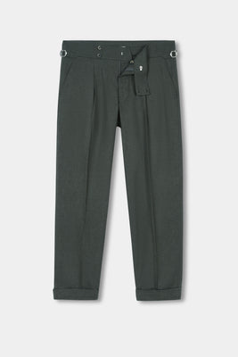 Olive Flannel Gurkha Trousers