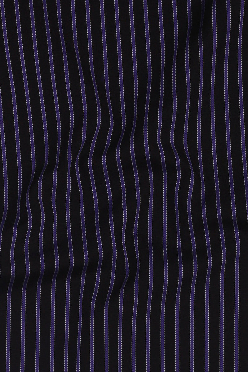 Electric Purple Twill Striped Shirt