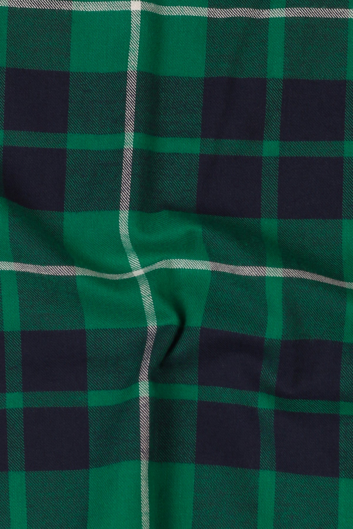 Bottle Green & Blue Grid Winter Flannel Shirt