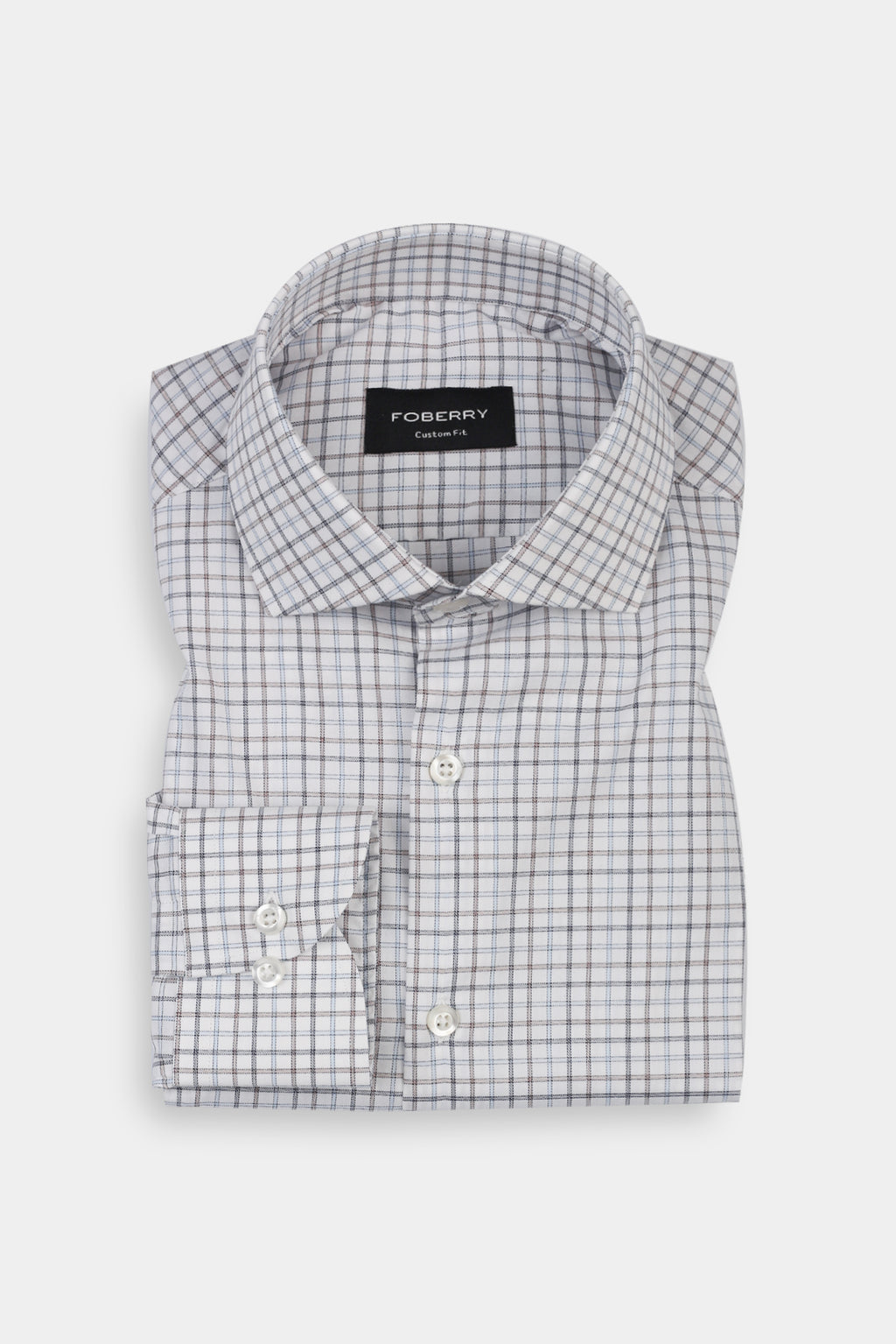 Hazel wood & Blue Grid Egyptian Shirt