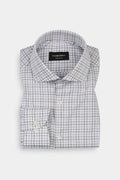 Hazel wood & Blue Grid Egyptian Shirt