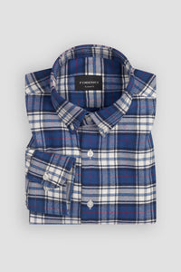 Air Force Blue Tartan Winter Flannel Shirt