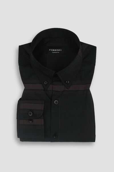 Multi Pencil Horizontal Striped On Blue Shirt