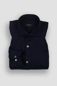 Navy Blue Herringbone Winter Flannel Shirt