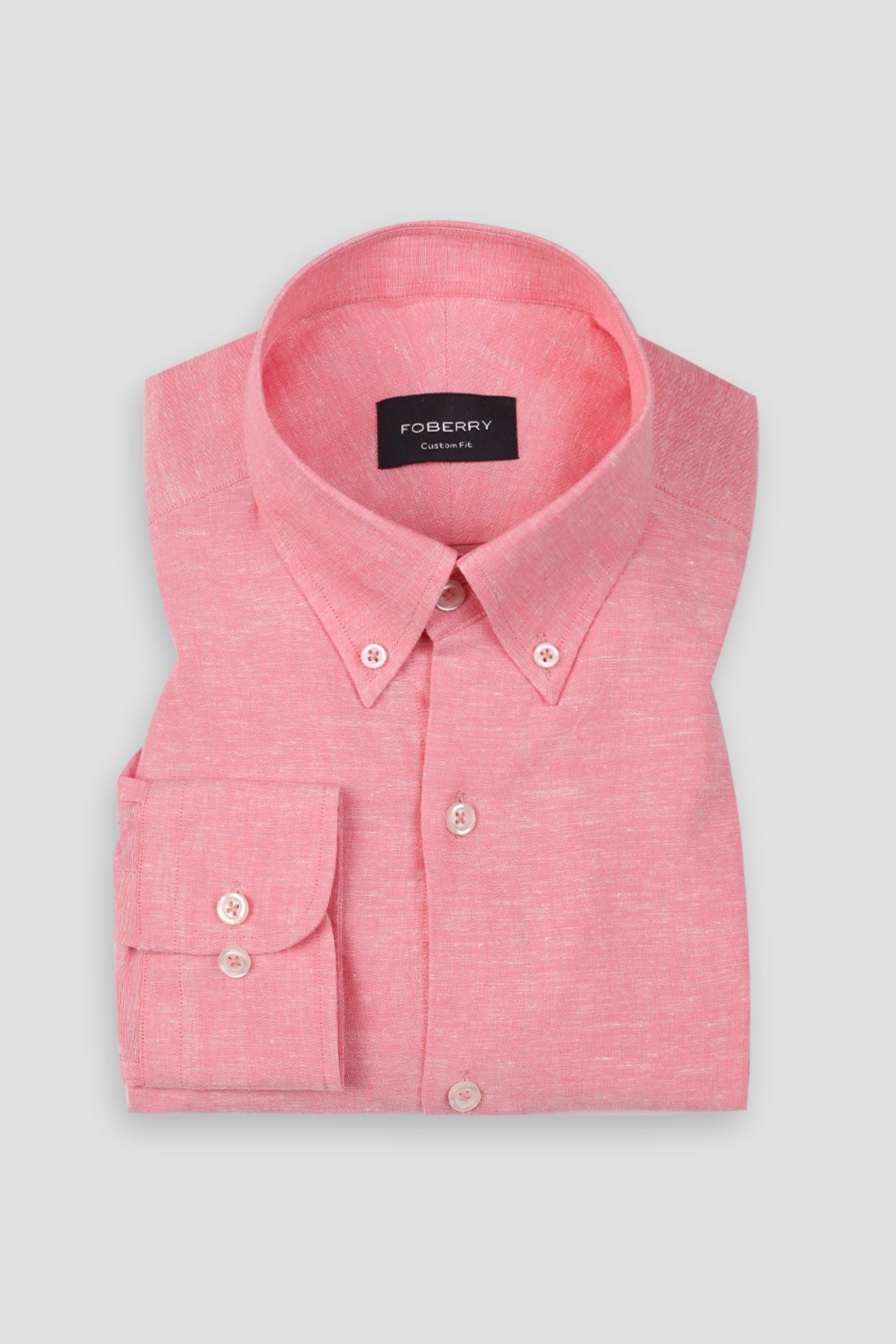 Salmon Pink Irish Linen Shirt