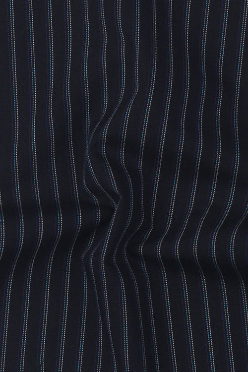 Blue And Black Hairline Striped
