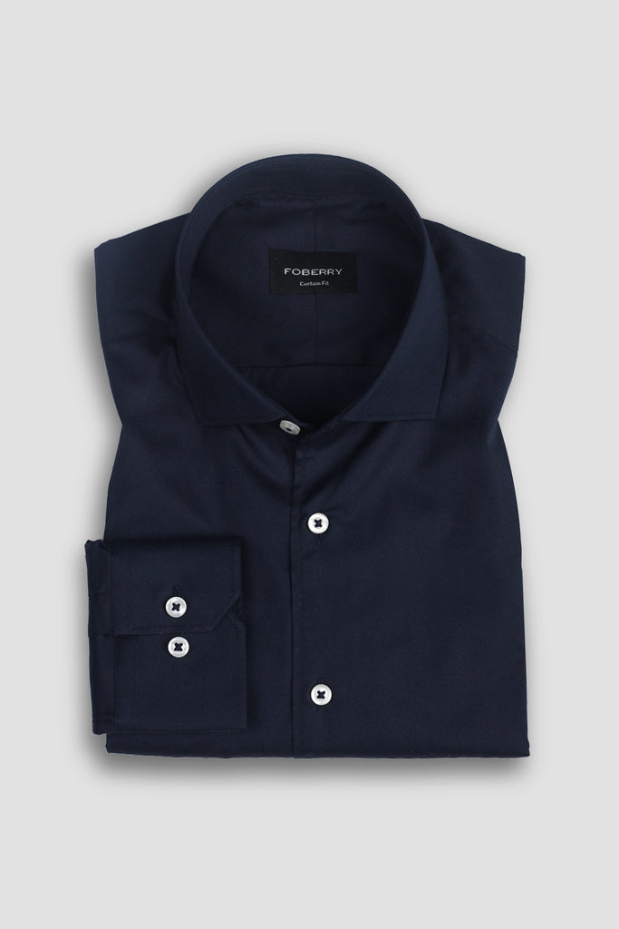 Soft Navy Blue Egyptian Shirt