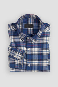 Air Force Blue Tartan Winter Flannel Shirt