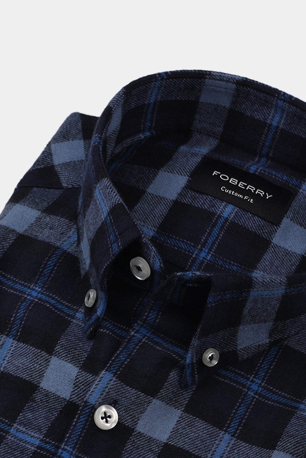 Soft Yale Blue Tartan Winter Flannel Shirt
