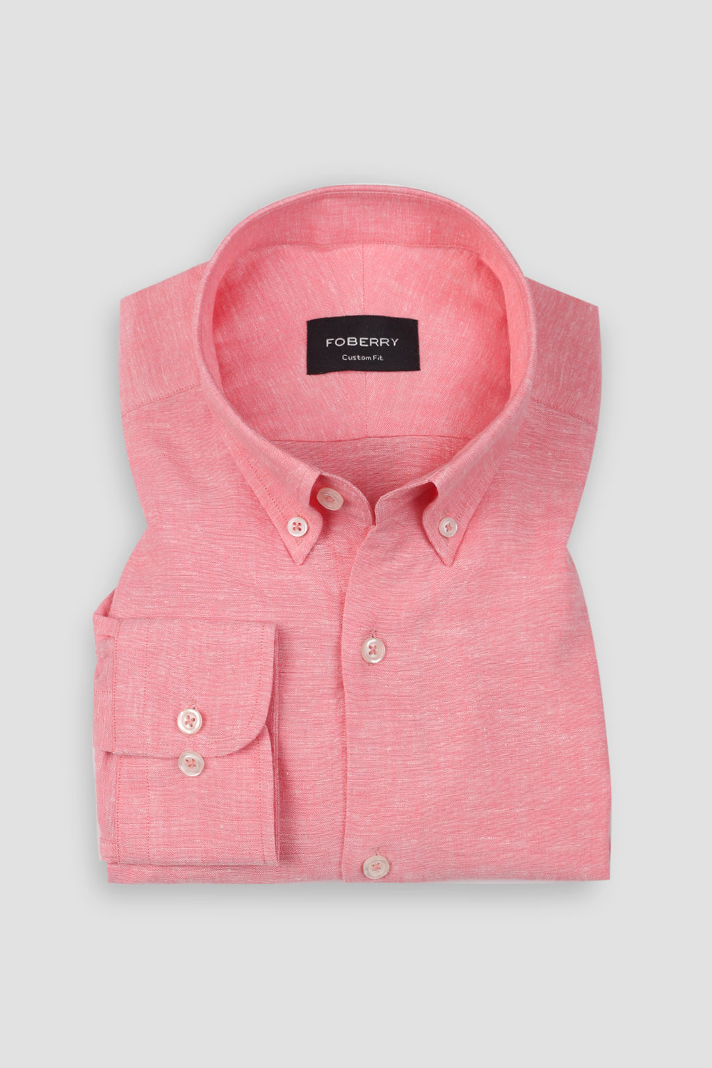 Salmon Pink Irish Linen Shirt