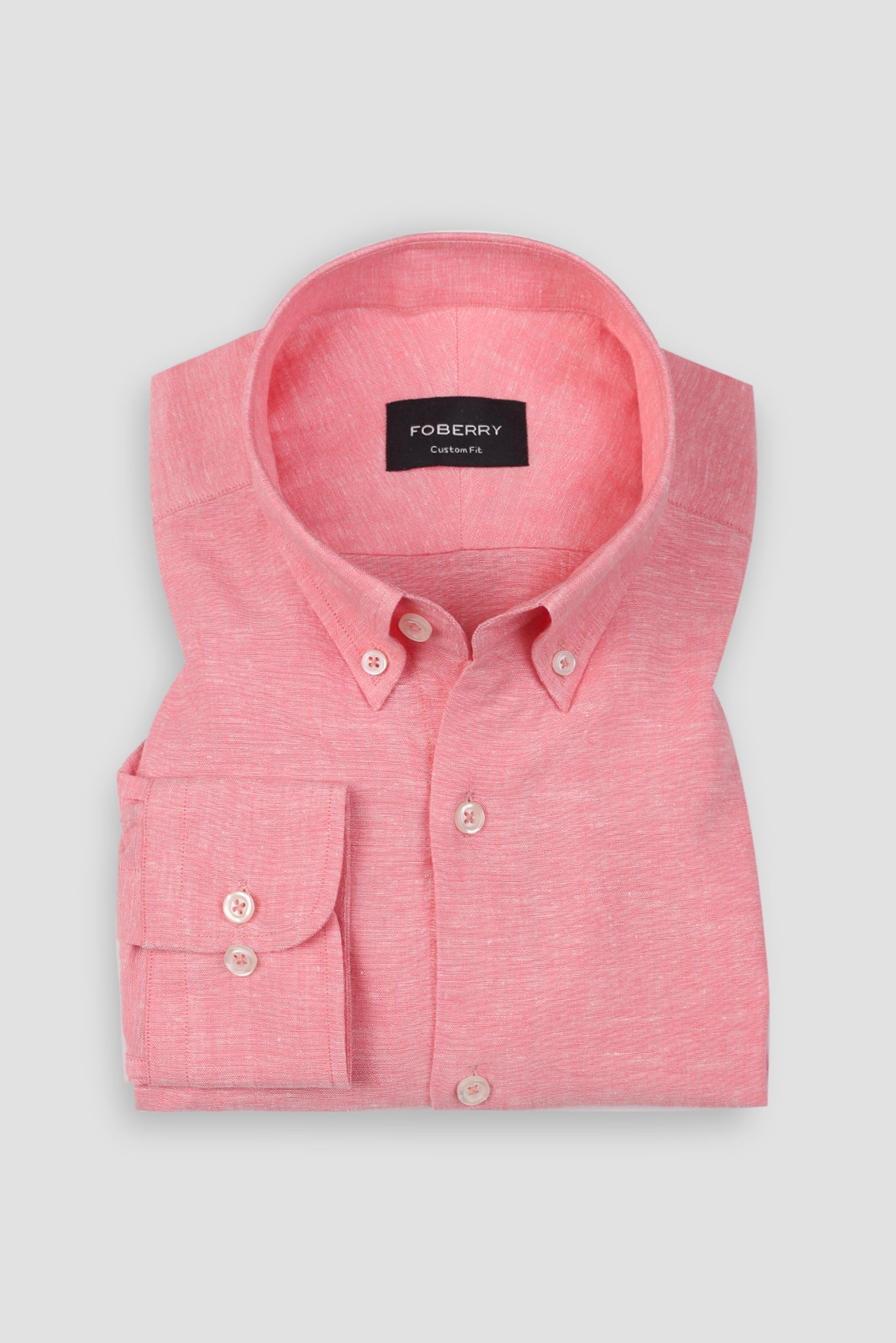 Salmon Pink Irish Linen Shirt