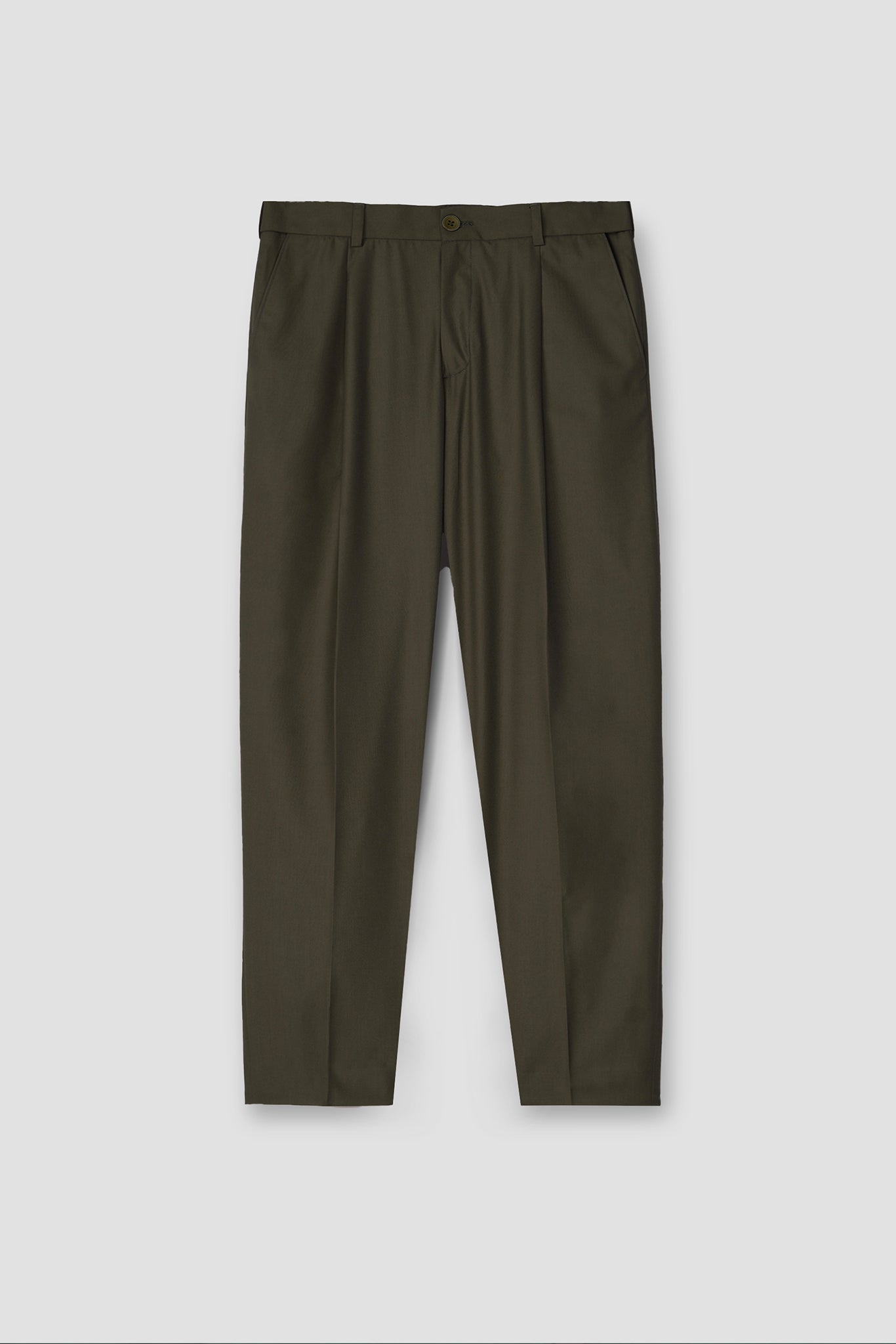 Olive Brown Tropical Wool Blended Dress Pant