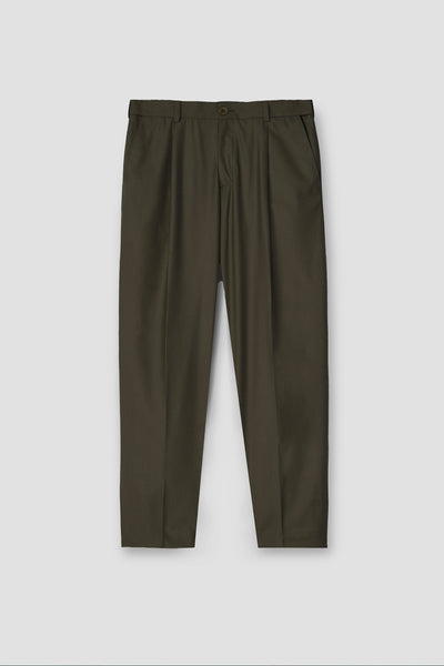 Olive Brown Tropical Wool Blended Dress Pant