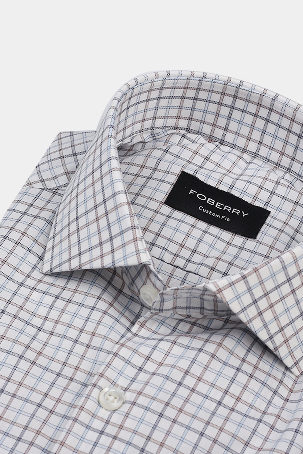 Hazel wood & Blue Grid Egyptian Shirt