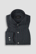 Teal Green and Grey Striped Shirt
