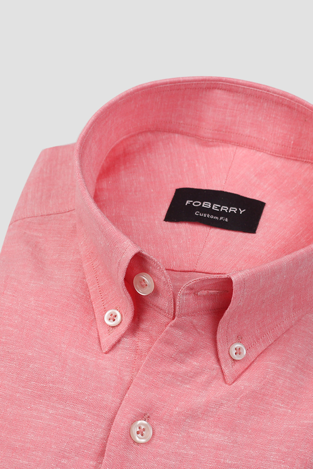 Salmon Pink Irish Linen Shirt