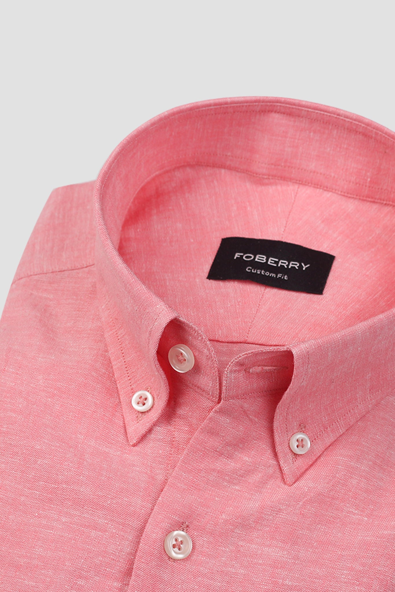 Salmon Pink Irish Linen Shirt