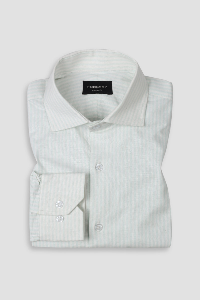 Soft Green Oxford Stripes Shirt