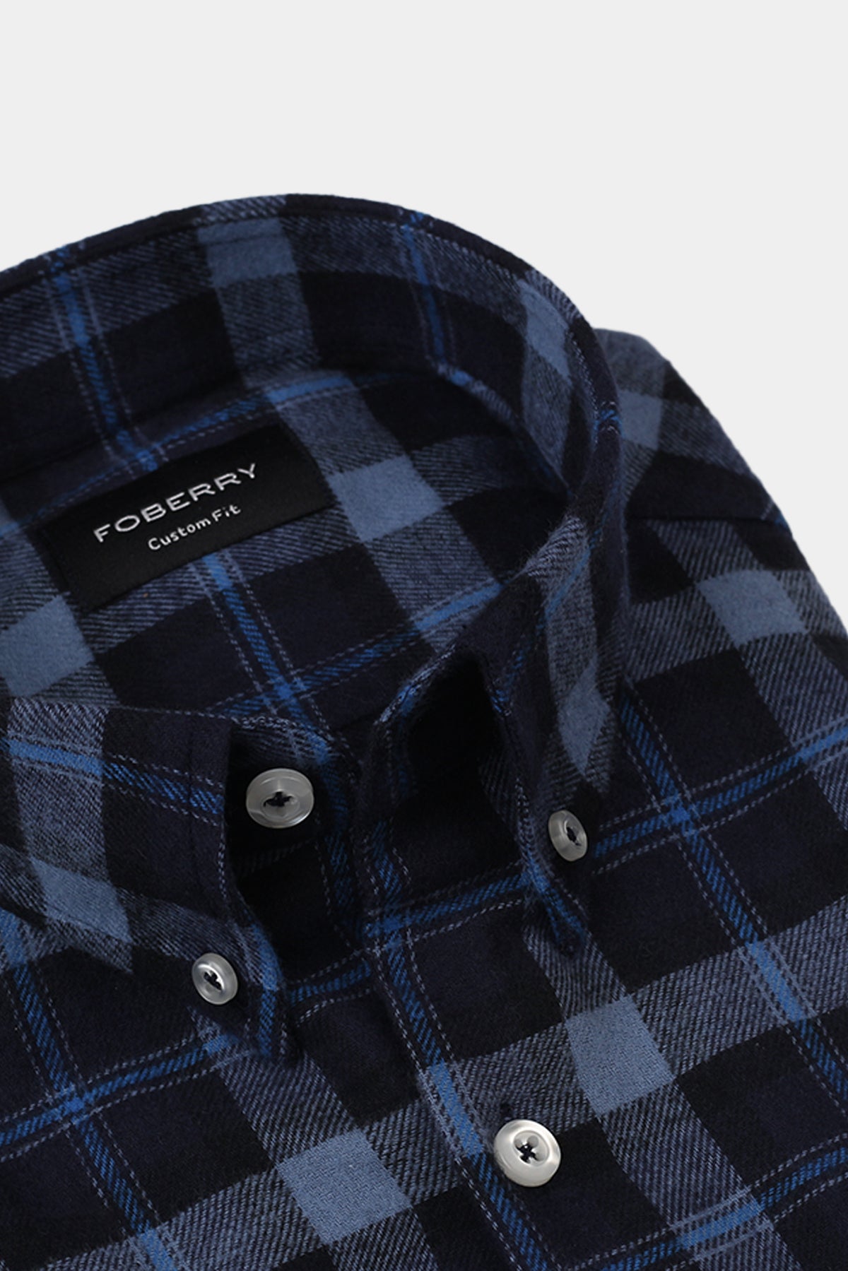 Soft Yale Blue Tartan Winter Flannel Shirt