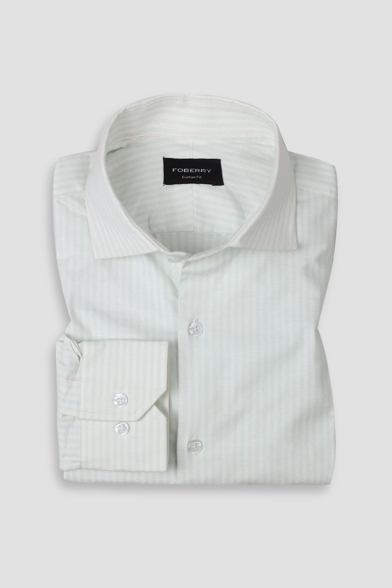 Soft Green Oxford Stripes Shirt