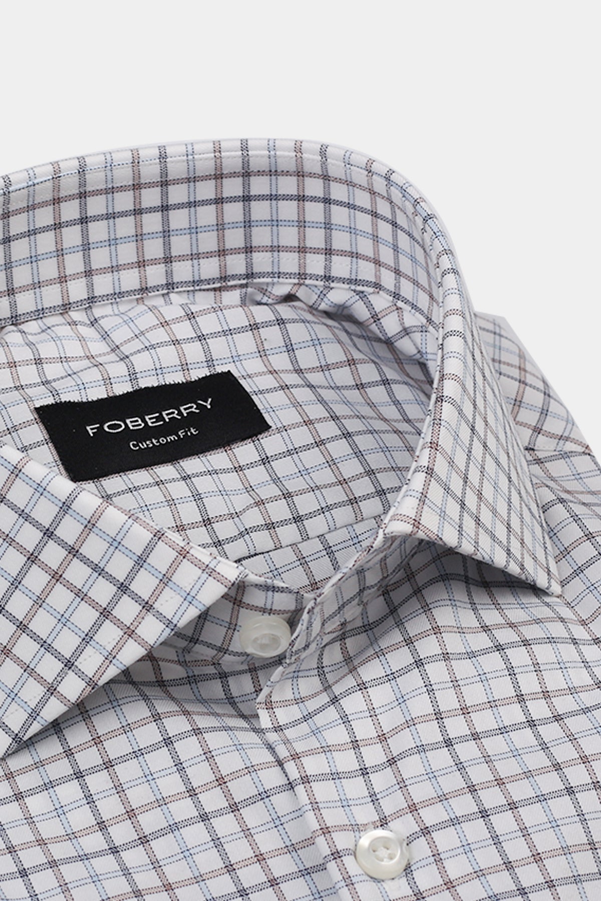 Hazel wood & Blue Grid Egyptian Shirt