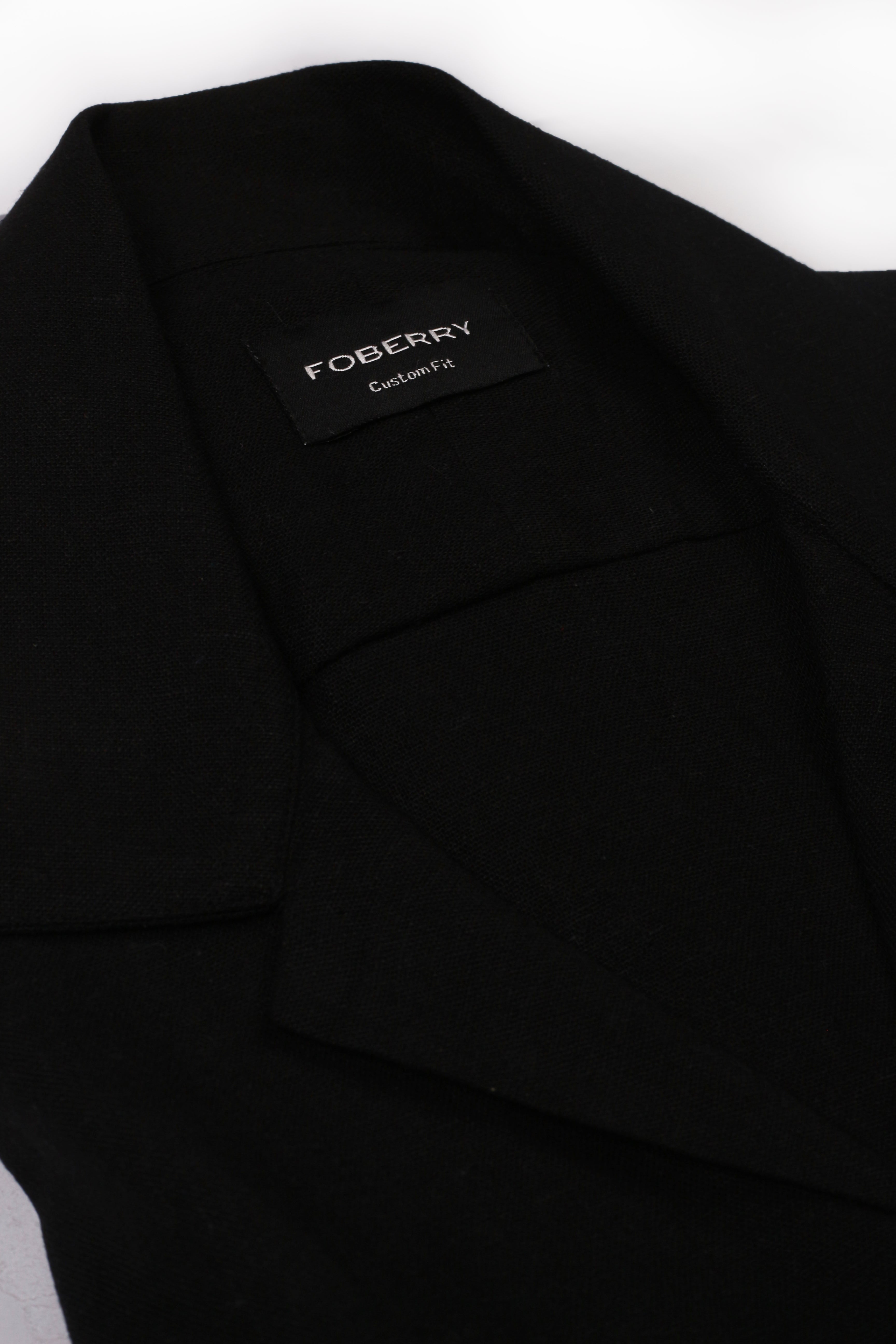 Black  Linen - Safari Shirt - Foberry Pakistan