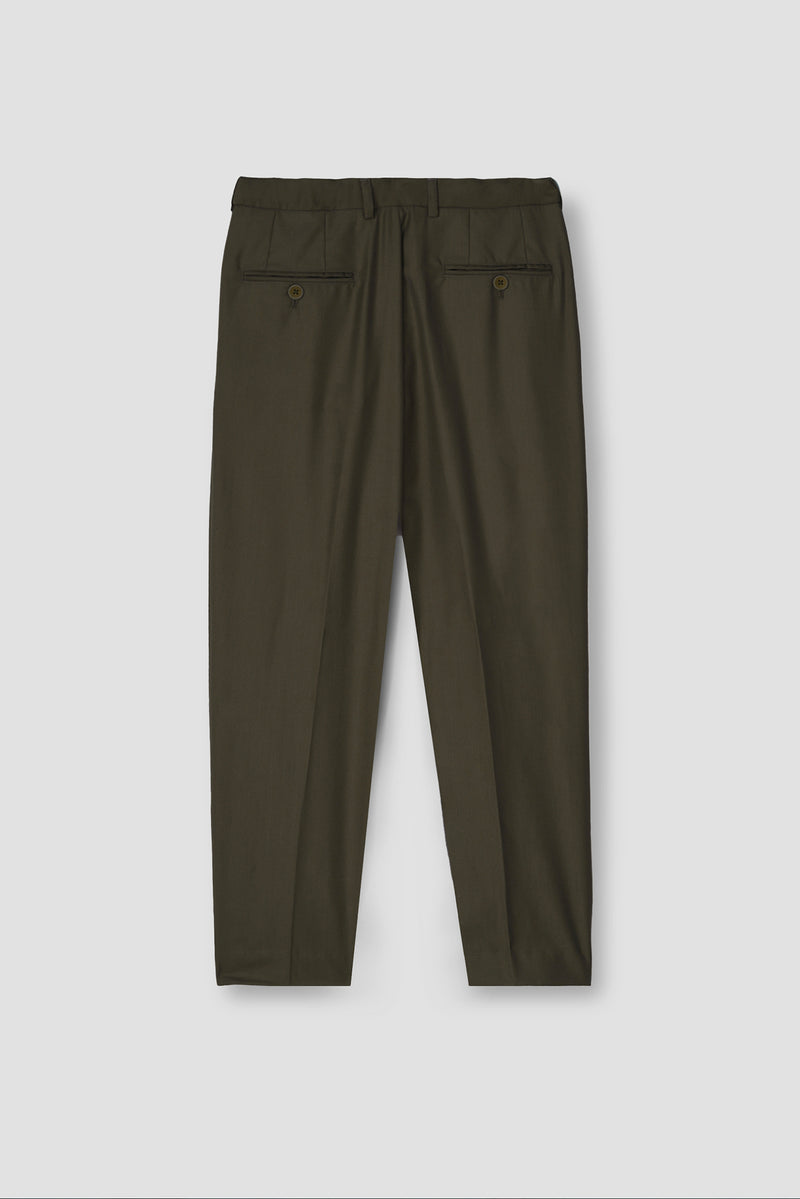 Olive Brown Tropical Wool Blended Dress Pant