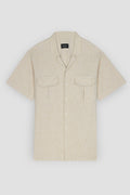 Soft Beige Irish Cotton Linen - Safari Shirt