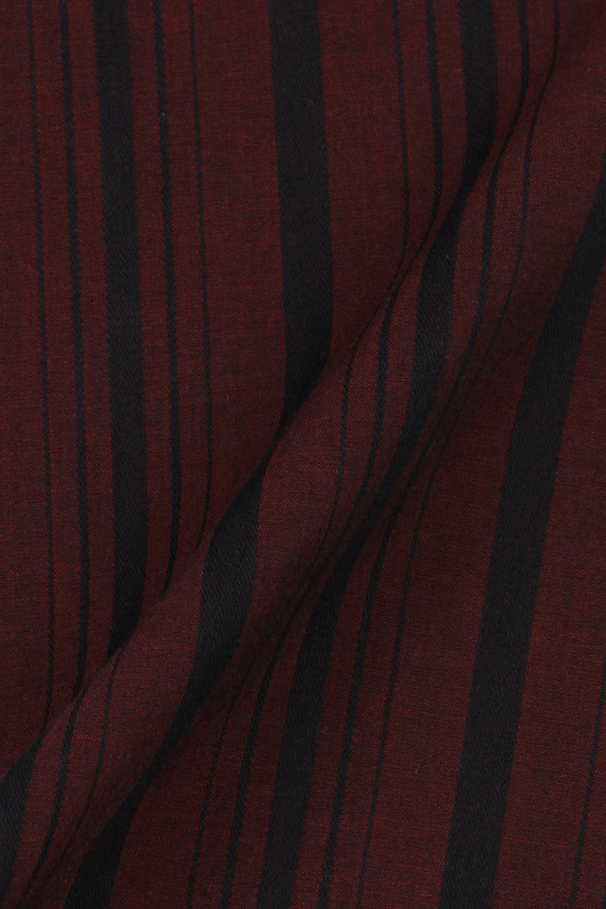 Crisp Maroon Balanced Stripes Shirt
