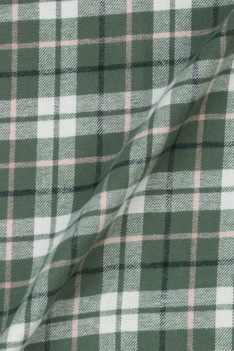 Pine Green Plaid Winter Flannel Shirt