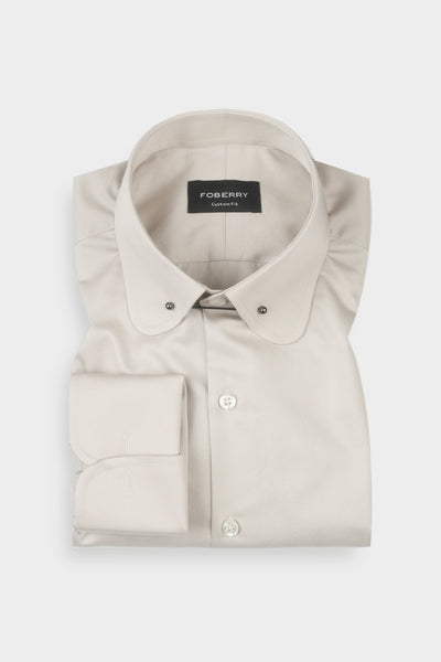 Light Beige Egyptian Poplin Pin Collar Shirt
