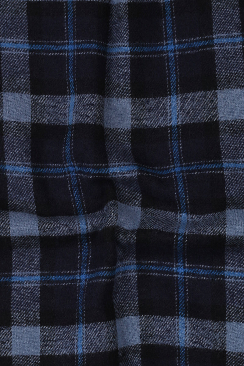 Soft Yale Blue Tartan Winter Flannel Shirt